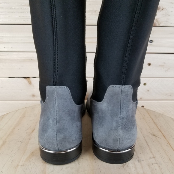 Calvin Klein Priya OTK Size 5.5 US Grey/Black Suede/Leather Over Knee Boots NEW - Picture 4 of 11